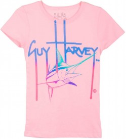 Guy Harvey 80's Show Girls Tee Shirt in Pink