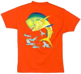 Guy Harvey Bull Dolphin Youth Tee in Lime, Dark Pink, White or Orange