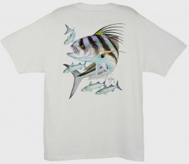 Guy Harvey Roosterfish Back-Print Tee w/ Pocket in White