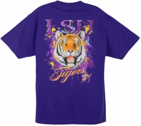 Guy Harvey LSU Tigers Back-Print Pocketless Tee in White, Purple or Gold