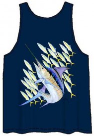 Guy Harvey Marlin Runners Back-Print Tank Top in Navy