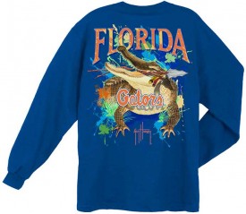 Guy Harvey University of Florida Gators Back-Print Pocketless Long sleeve Tee in Royal Blue
