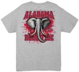 Guy Harvey University of Alabama Crimson Tide Back-Print Pocketless Tee in Athletic Heather or Red