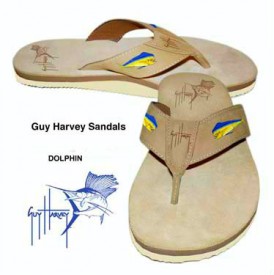 Guy Harvey Dolphin Mens Sandal in Brown