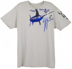 Guy Harvey Swordfish Snack Young Man's Tee in Silver
