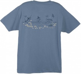 Guy Harvey Etchings Back-Print Tee in Denim