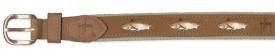 Guy Harvey Redfish Leather Belt In Khaki