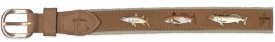 Guy Harvey Backcountry Slam Leather Belt In Khaki