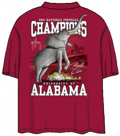 Guy Harvey Alabama 2011 BCS Championship Back-Print Pocketless Tee in Black, Crimson or Athletic Heather