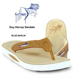 Guy Harvey Blue Marlin Mens Sandal in Brown