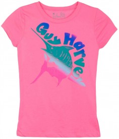 Guy Harvey Ombre Marlin Girls Tee Shirt in Hot Pink