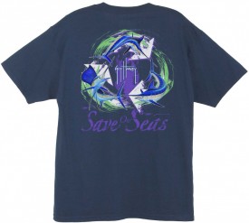 Guy Harvey Save Our Seas Back-Print Tee w/ Pocket in Navy or White