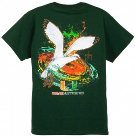 Guy Harvey University of Miami Hurricanes Back-Print Pocketless Tee in Green or White