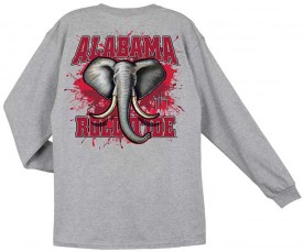 Guy Harvey University of Alabama Crimson Tide Back-Print Pocketless Long sleeve Tee in Athletic Heather