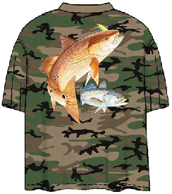 Guy Harvey Redfish Seatrout Camoflage Men's Back-Print Tee