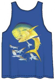 Guy Harvey Bull Dolphin Back-Print Tank Top in Royal Blue